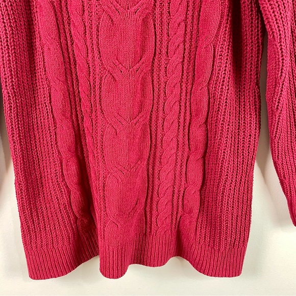 J. Jill NWT Chenille Cabled Tunic In Cherrywine Color Size Medium - Picture 9 of 14